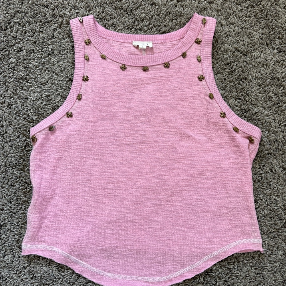 POL Studded Pink Tank